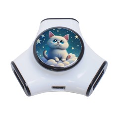 Cat On The Sky 3-port Usb Hub by 1212