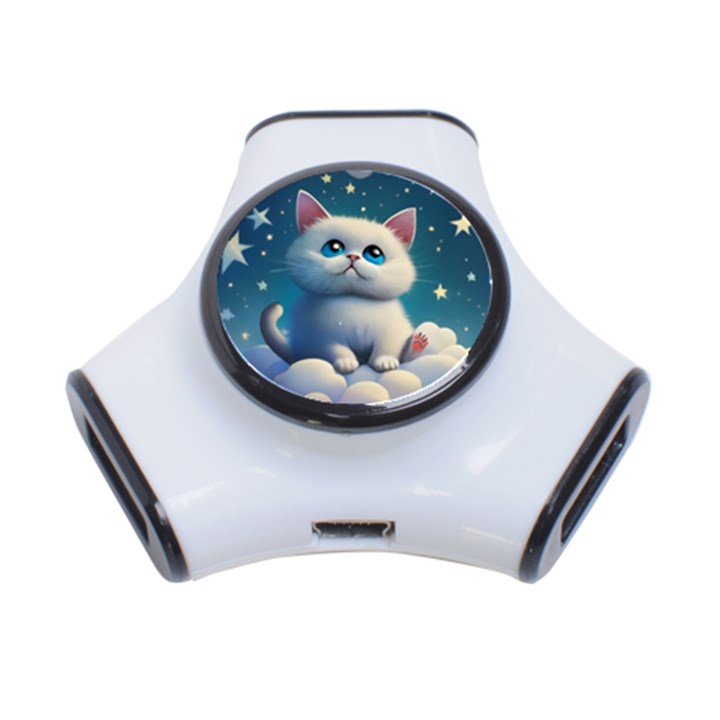 Cat on the sky 3-Port USB Hub