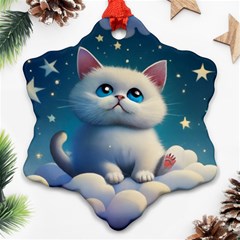 Cat On The Sky Ornament (snowflake)