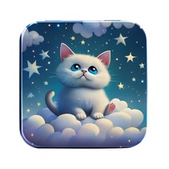 Cat On The Sky Square Metal Box (black) by 1212