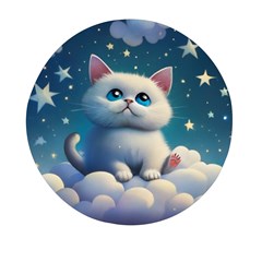 Cat On The Sky Mini Round Pill Box by 1212