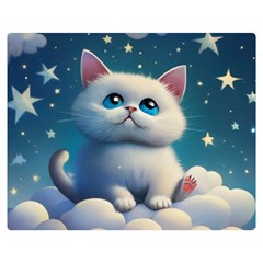 Cat On The Sky Premium Plush Fleece Blanket (medium) by 1212