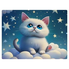 Cat On The Sky Two Sides Premium Plush Fleece Blanket (extra Small) by 1212