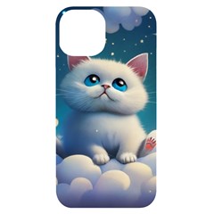 Cat On The Sky Iphone 14 Black Uv Print Case by 1212