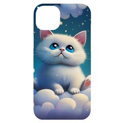 Cat On The Sky Iphone 14 Plus Black Uv Print Case by 1212