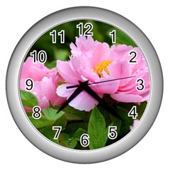 Beautiful Tree Flowers Wall Clock (silver) by 1212