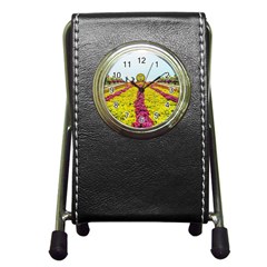 Beautiful Garden Pen Holder Desk Clock by 1212