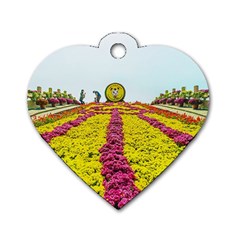 Beautiful Garden Dog Tag Heart (two Sides)