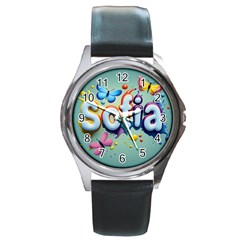 Sofia Round Metal Watch by 1212