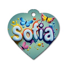 Sofia Dog Tag Heart (one Side) by 1212