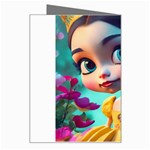 Beautiful flowers with cartoon Greeting Card Right