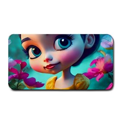 Beautiful Flowers With Cartoon Medium Bar Mat by 1212