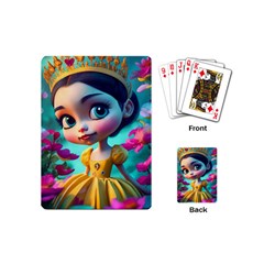 Beautiful Flowers With Cartoon Playing Cards Single Design (mini)