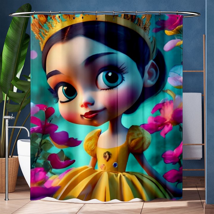 Beautiful flowers with cartoon Shower Curtain 60  x 72  (Medium) 