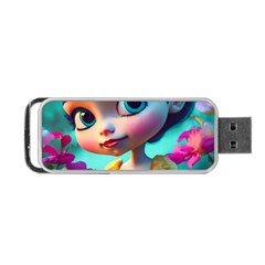 Beautiful Flowers With Cartoon Portable Usb Flash (two Sides) by 1212