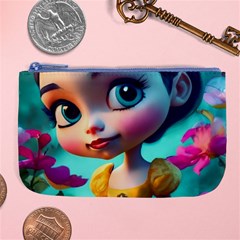 Beautiful Flowers With Cartoon Large Coin Purse by 1212