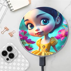 Beautiful Flowers With Cartoon Wireless Fast Charger(white) by 1212