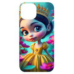 Beautiful Flowers With Cartoon Iphone 14 Black Uv Print Case by 1212