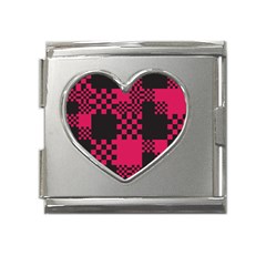 Cube Square Block Shape Creative Mega Link Heart Italian Charm (18mm) by Amaryn4rt