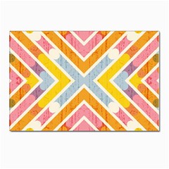 Line Pattern Cross Print Repeat Postcards 5  X 7  (pkg Of 10) by Amaryn4rt