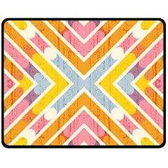 Line Pattern Cross Print Repeat Fleece Blanket (medium) by Amaryn4rt