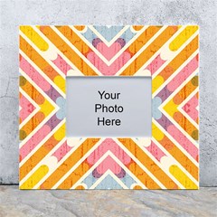 Line Pattern Cross Print Repeat White Wall Photo Frame 5  X 7  by Amaryn4rt