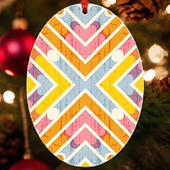 Line Pattern Cross Print Repeat Uv Print Acrylic Ornament Oval by Amaryn4rt