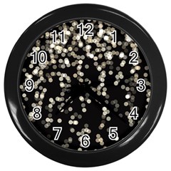 Christmas Bokeh Lights Background Wall Clock (black) by Amaryn4rt