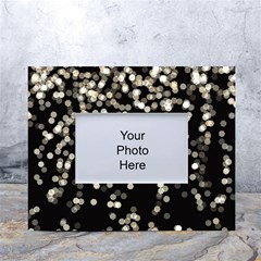 Christmas Bokeh Lights Background White Tabletop Photo Frame 4 x6  by Amaryn4rt