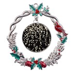 Christmas Bokeh Lights Background Metal X mas Wreath Holly leaf Ornament Front