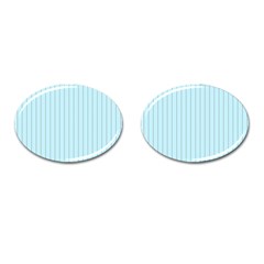 Stripes Striped Turquoise Cufflinks (oval) by Amaryn4rt