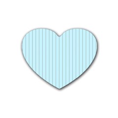 Stripes Striped Turquoise Rubber Heart Coaster (4 Pack) by Amaryn4rt