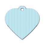 Stripes Striped Turquoise Dog Tag Heart (One Side) Front