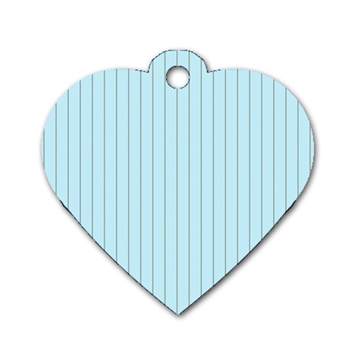 Stripes Striped Turquoise Dog Tag Heart (One Side)