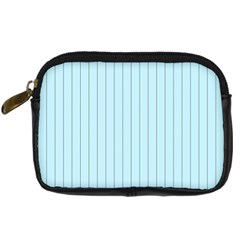 Stripes Striped Turquoise Digital Camera Leather Case by Amaryn4rt