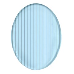 Stripes Striped Turquoise Oval Glass Fridge Magnet (4 Pack) by Amaryn4rt