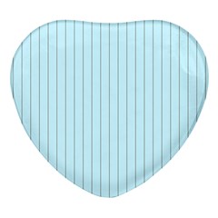 Stripes Striped Turquoise Heart Glass Fridge Magnet (4 Pack) by Amaryn4rt