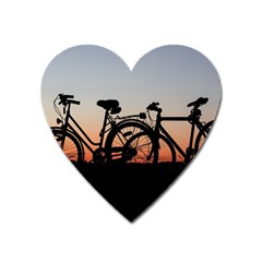 Bicycles Wheel Sunset Love Romance Heart Magnet by Amaryn4rt