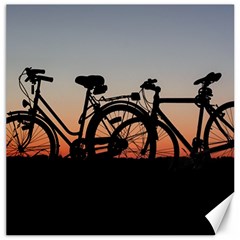 Bicycles Wheel Sunset Love Romance Canvas 16  X 16  by Amaryn4rt