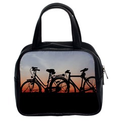 Bicycles Wheel Sunset Love Romance Classic Handbag (two Sides) by Amaryn4rt