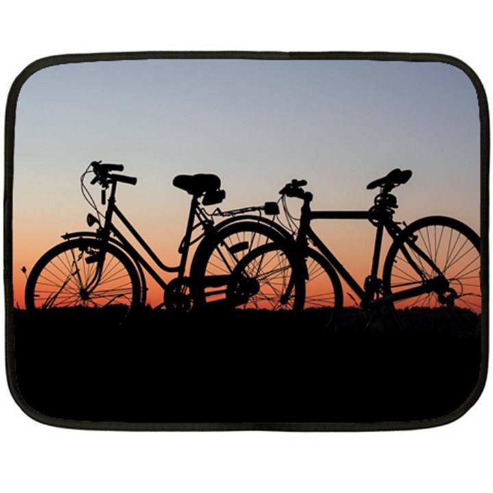 Bicycles Wheel Sunset Love Romance Fleece Blanket (Mini)