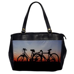 Bicycles Wheel Sunset Love Romance Oversize Office Handbag by Amaryn4rt