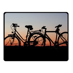 Bicycles Wheel Sunset Love Romance Fleece Blanket (small) by Amaryn4rt