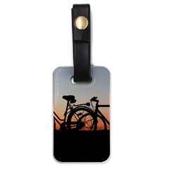 Bicycles Wheel Sunset Love Romance Luggage Tag (one Side) by Amaryn4rt