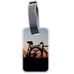 Bicycles Wheel Sunset Love Romance Luggage Tag (two Sides) by Amaryn4rt