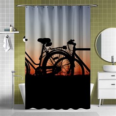 Bicycles Wheel Sunset Love Romance Shower Curtain 48  X 72  (small)  by Amaryn4rt