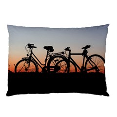 Bicycles Wheel Sunset Love Romance Pillow Case (two Sides) by Amaryn4rt