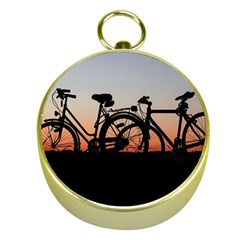 Bicycles Wheel Sunset Love Romance Gold Compasses by Amaryn4rt