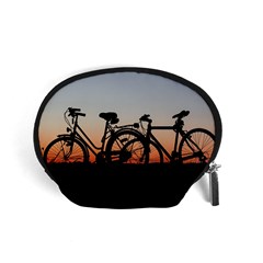 Bicycles Wheel Sunset Love Romance Accessory Pouch (small) by Amaryn4rt