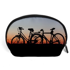 Bicycles Wheel Sunset Love Romance Accessory Pouch (large) by Amaryn4rt